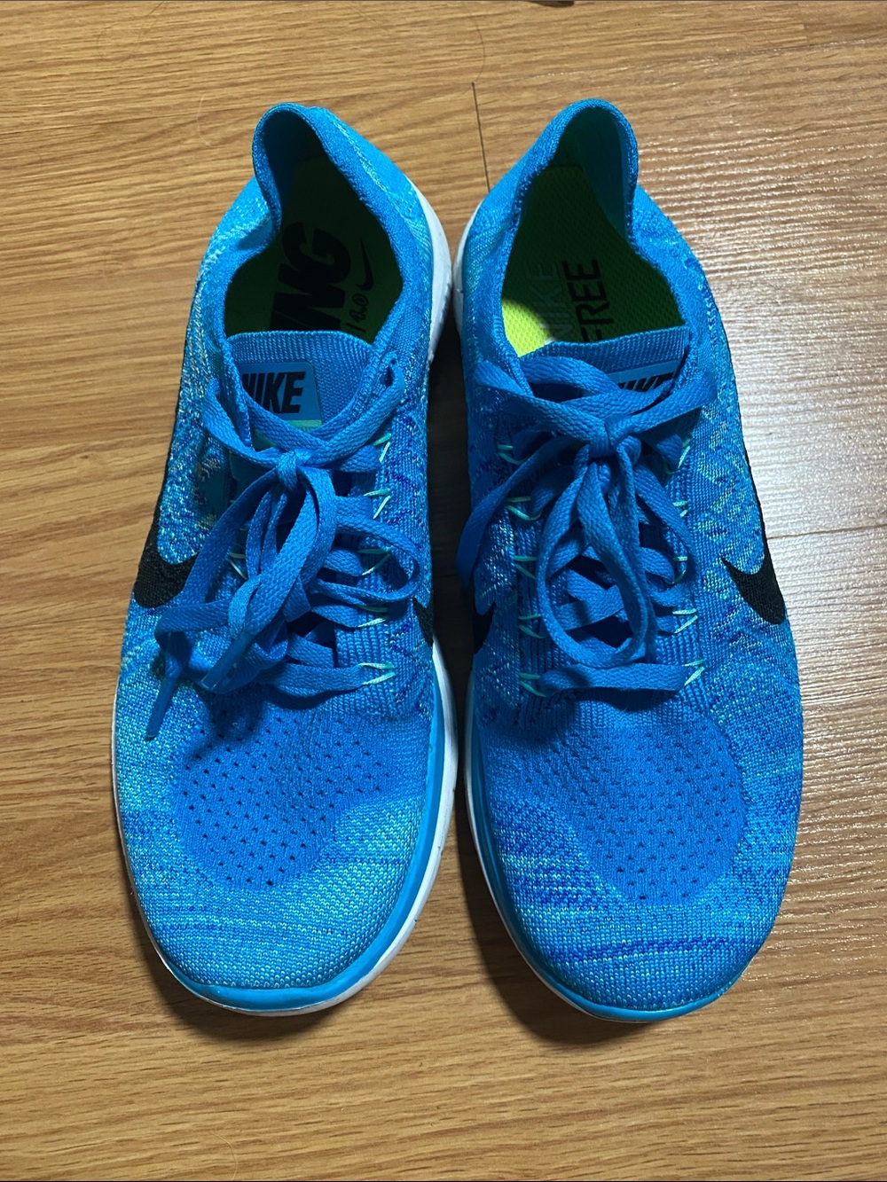 ❤️ Nike Free Fly Knit 4.0 Sneakers Blue Black Size 8 1/2